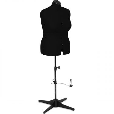 <strong>Adjustable Dressmakers Dummy</strong> <span>in Black Fabric with Hem Marker, Dress Form Size 18 to 24, Pin, Measure, Fit and Display your Clothes on this Tailors Dummy</span> <em>Sewing Online 023818-Black</em>