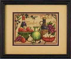 <strong>Mediterranean Flavors Mini Counted Cross Stitch Kit</strong> <em>Dimensions D65061</em>