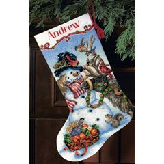 <strong>Counted Cross Stitch Kit Snowman Gathering Stocking</strong> <em>Dimensions D70-08866</em>