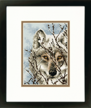 <strong>Gold Petite Counted Cross Stitch Wolf</strong> <em>Dimensions D70-65131</em>