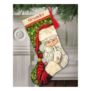 <strong>Gold: Counted Cross Stitch: Stocking: Secret Santa</strong> <em>Dimensions D70-08938</em>