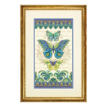 <strong>Counted Cross Stitch Kit: Peacock Butterflies</strong> <em>Dimensions D70-35323</em>