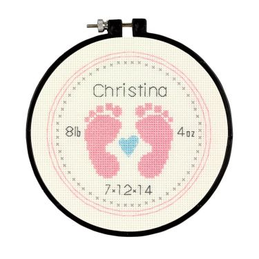 <strong>Counted Cross Stitch Kit: Baby Footprints</strong> <em>Dimensions D72-74127</em>