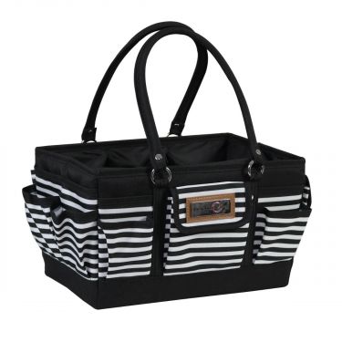 <strong>Craft Organiser Bag</strong> <span>Black & White Stripe, Collapsible Caddy and Tote with Compartments for Sewing, Scrapbooking, Paper Craft and Art</span> <em>Everything Mary EVM12776-2</em>