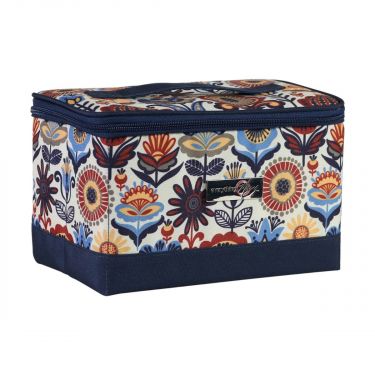 <strong>Sewing Box with Compartments</strong> <span>Navy & Multicolour Floral, Collapsible Storage and Organiser Basket for Sewing Supplies, Accessories, Thread, Needles and Scissors</span> <em>Everything Mary EVM12861-2</em>