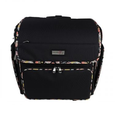 Everything Mary Collapsible Deluxe Craft Trolley Bag Black Floral