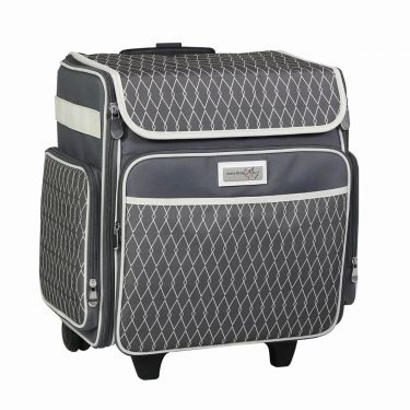 Everything Mary Craft Trolley Bag, Grey & Cream - Craft Organiser on Wheels for Sewing, Scrapbooking, Paper Craft, and Art - Storage Case for Supplies and Accessories - EVM6362-11