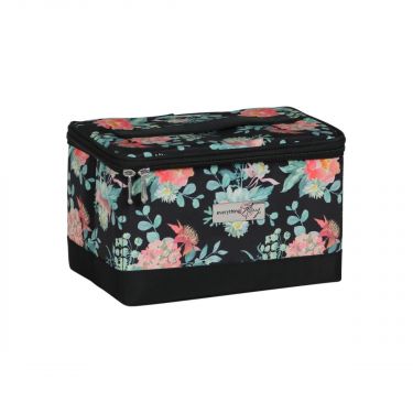 <strong>Sewing Box with Compartments</strong> <span>Black Floral Design, Collapsible Storage and Organiser Basket for Sewing Supplies, Accessories, Thread, Needles and Scissors</span> <em>Everything Mary EVM13204-1</em>