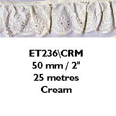 <strong>Broderie Anglais Frilled 50mm</strong> <em>Essential Trimmings ET236----</em>