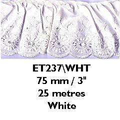 <strong>Broderie Anglais Frilled 75mm</strong> <em>Essential Trimmings ET237--</em>