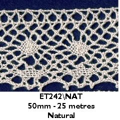 <strong>Cotton Lace 50mm</strong> <em>Essential Trimmings ET242----</em>