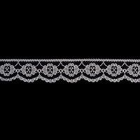 <strong>Rayon Embroidered Nylon Lace Tulle 25m X 25mm :: Ivory</strong> <em>Essential Trimmings ET424-IVY</em>