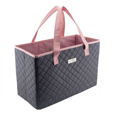 <strong>Sewing Machine Bag</strong> <span>Quilted Grey & Pink, Carry Bag for Brother, Singer, Bernina and Most Sewing Machines</span> <em>Everything Mary EVM10143-3</em>