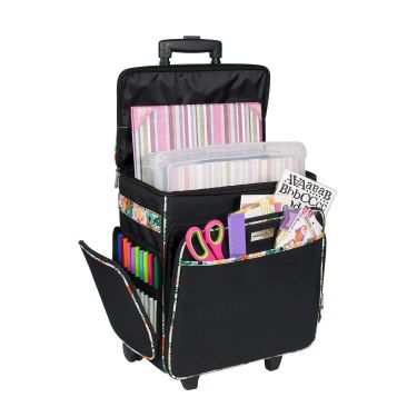 Buy Craft Trolley Bag Black Floral 40x23x38cm