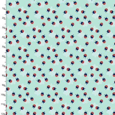 <strong>Cotton Craft Fabric 110cm wide x 1m Madison Collection</strong> <span>Ladybugs</span> <em>Sewing Online 16510-TRQ</em>