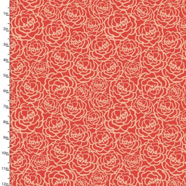 <strong>Cotton Craft Fabric 110cm wide x 1m Madison Collection</strong> <span>Packed Floral</span> <em>Sewing Online 16511-RED</em>