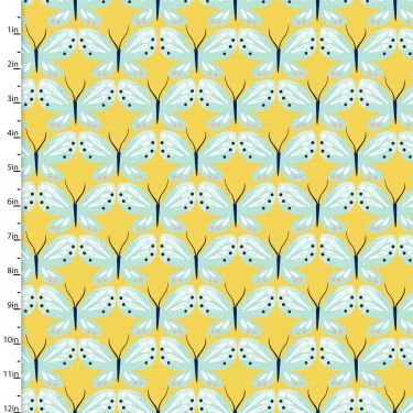 <strong>Cotton Craft Fabric 110cm wide x 1m Madison Collection</strong> <span>Butterflies</span> <em>Sewing Online 16515-GLD</em>