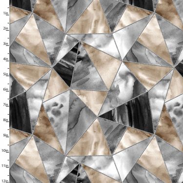 Cotton Craft Fabric 110cmx1m Metallic Fusion Collection - Neutral Stained Glass