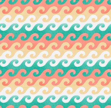 <strong>Cotton Craft Fabric 110cm wide x 1m Beach Travel Collection-Waves</strong> <em>Sewing Online 17334-MLT</em>