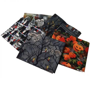 An Eerie Welcome Halloween 5 Piece Cotton Fat Quarter Bundle - Sewing Online FE0142