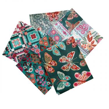 <strong>Folk Flora Design Fat Quarter Bundle-Pack of 5 Cotton Fat Quarters</strong> <em>Sewing Online FE0135</em>
