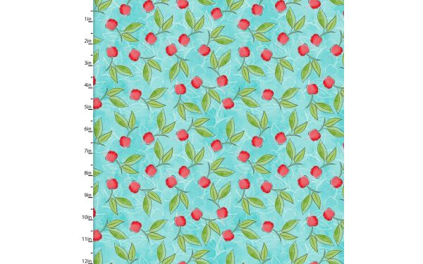 <strong>Cotton Craft Fabric 110cm wide x 1m Sweet Summertime Collection-Cherries Galore</strong> <em>Sewing Online 22952-TURQ</em>