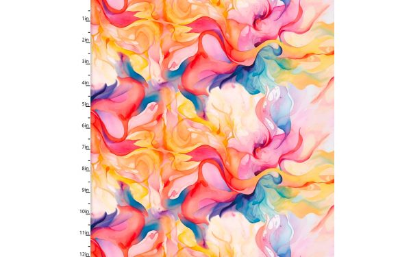 <strong>Cotton Craft Fabric 110cm wide x 1m Hummingbird Bouquet Collection-Watercolour Swirls</strong> <em>Sewing Online 22958-MLT</em>