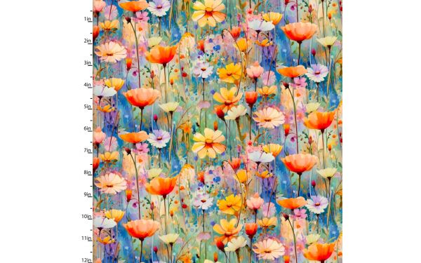 <strong>Cotton Craft Fabric 110cm wide x 1m Hummingbird Bouquet Collection-Poppy Field</strong> <em>Sewing Online 22961-MLT</em>