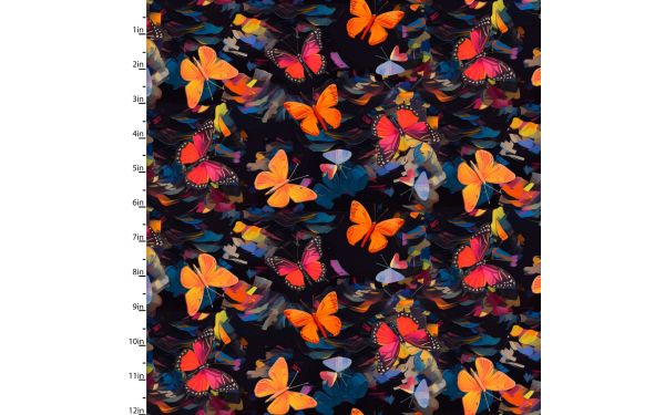 <strong>Cotton Craft Fabric 110cm wide x 1m Purrfectly Playful Collection-Bold Butterflies</strong> <em>Sewing Online 22966-BLK</em>