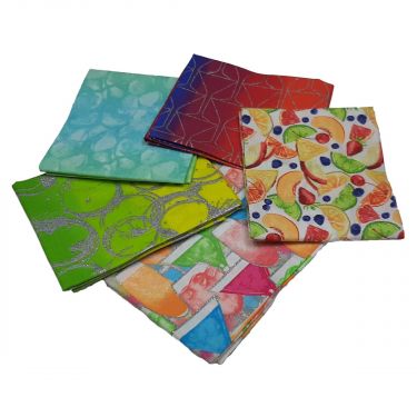 <strong>Mixology Cocktail Design Metallic Fat Quarter Bundle-Pack of 5 Cotton Fat Quarters</strong> <em>Sewing Online FE0128</em>