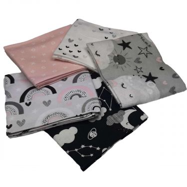 <strong>Don't Forget to Dream Brushed Cotton Fat Quarter Bundle-Pack of 5 Brushed Cotton Fat Quarters</strong> <em>Sewing Online FE0132</em>