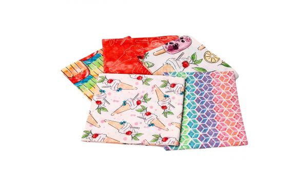 <strong>Sweet Summertime Design Fat Quarter Bundle 1-Pack of 5 Cotton Fat Quarters</strong> <em>Sewing Online FE0144</em>