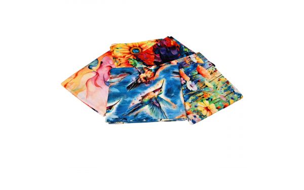 <strong>Hummingbird Bouquet Design Fat Quarter Bundle -Pack of 5 Cotton Fat Quarters</strong> <em>Sewing Online FE0149</em>