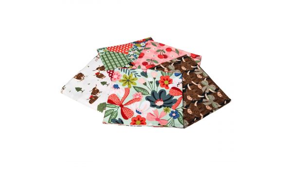 <strong>Highland Hazel Design Fat Quarter Bundle -Pack of 5 Cotton Fat Quarters</strong> <em>Sewing Online FE0150</em>