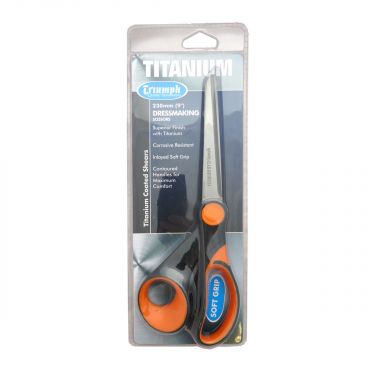 <strong>Titanium Dressmaking Scissors 230mm Orange/Black | Triumph BT4825</strong> <em>Triumph BT4825</em>