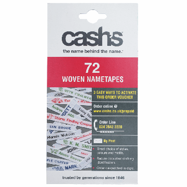 <strong>Cash's Woven Personalised Name Tapes :: 72 Pack</strong> <em>Cash's CASH72</em>