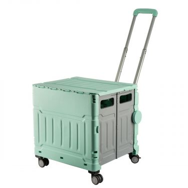 <strong>Plastic Folding Trolley</strong> <span>Green | Craft/Sewing and Hobby Box with Wheels | 47 x 46 x 39cm</span> <em>Sewing Online YN8806-GREEN</em>
