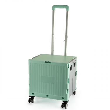 <strong>Plastic Folding Trolley</strong> <span>Green | Craft/Sewing and Hobby Box with Wheels | 47 x 39 x 32cm</span> <em>Sewing Online YN8822-GREEN</em>
