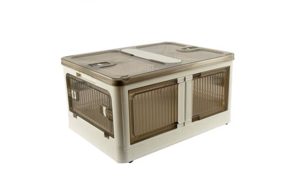 <strong>Plastic Folding Storage Box on Wheels</strong> <span>40L White Stackable Bins with 5 doors for Craft, Sewing, Home and Office Storage</span> <em>Sew Stylish YN8885-White</em>