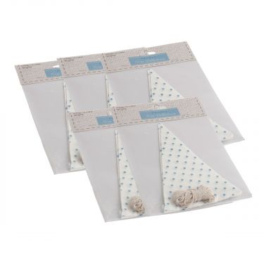 <strong>Single Design Bunting Kit White & Blue Spot 50 Flags</strong> <em>Groves and Banks LA089</em>