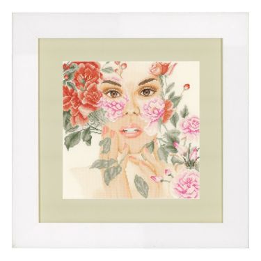 <strong>Counted Cross Stitch Kit: Flower Face (Evenweave)</strong> <em>Lanarte PN-0148512</em>