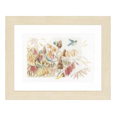 <strong>Counted Cross Stitch Kit: Tits in a Bush (Evenweave)</strong> <em>Lanarte PN-0154322</em>