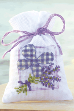 <strong>Counted Cross Stitch Kit Pot Pourri Bag Lavender Butterfly</strong> <em>Vervaco PN-0143683</em>