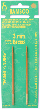 <strong>Bamboo Interchangeable Circular Knitting Pin Shank Gold End :: 4.00mm</strong> <em>Pony P57909</em>