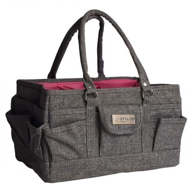 <strong>Craft Organiser Bag</strong> <span>Heather Grey, Collapsible Caddy and Tote with Compartments for Sewing, Scrapbooking, Paper Craft and Art</span> <em>Sew Stylish PT900-HEATHER-GREY</em>