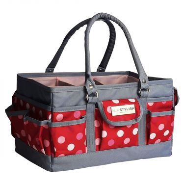 <strong>Craft Organiser Bag</strong> <span>Red Polka, Collapsible Caddy and Tote with Compartments for Sewing, Scrapbooking, Paper Craft and Art</span> <em>Sew Stylish PT900-RED-POLKA</em>