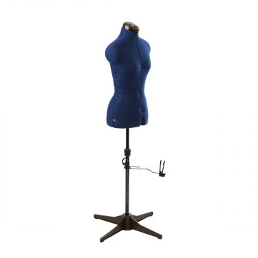 <strong>Adjustable Dressmakers Dummy</strong> <span>in Navy Fabric with Hem Marker, Dress Form Sizes 10 to 22, Pin, Measure, Fit and Display your Clothes on this Tailors Dummy</span> <em>Sewing Online 02381---NVY</em>
