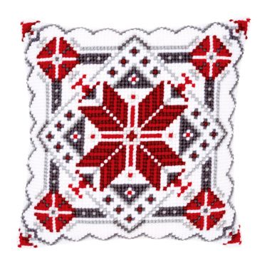 <strong>Printed Cross Stitch Cushion: Snow Crystal II</strong> <em>Vervaco PN-0146120</em>