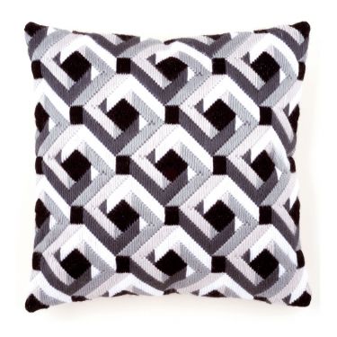 <strong>Long Stitch Cushion: Black & White</strong> <em>Vervaco PN-0148243</em>