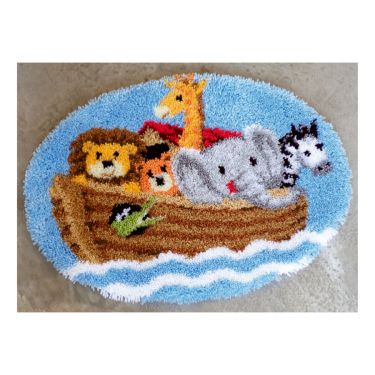 <strong>Latch Hook Shaped Rug Kit: Noah's Ark</strong> <em>Vervaco PN-0148431</em>